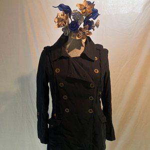 Hooded Navy Trench Coat